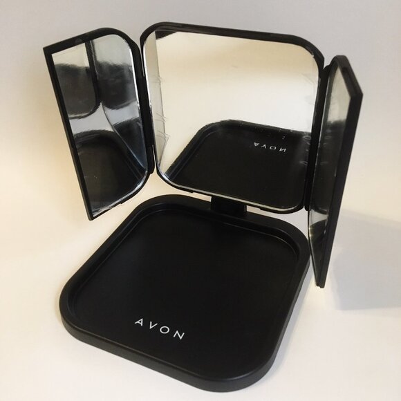 Travel Cosmetic Purse Portable 3 Way Vanity Mirror Fabric Floral Makeup Bag Set - Picture 9 of 15